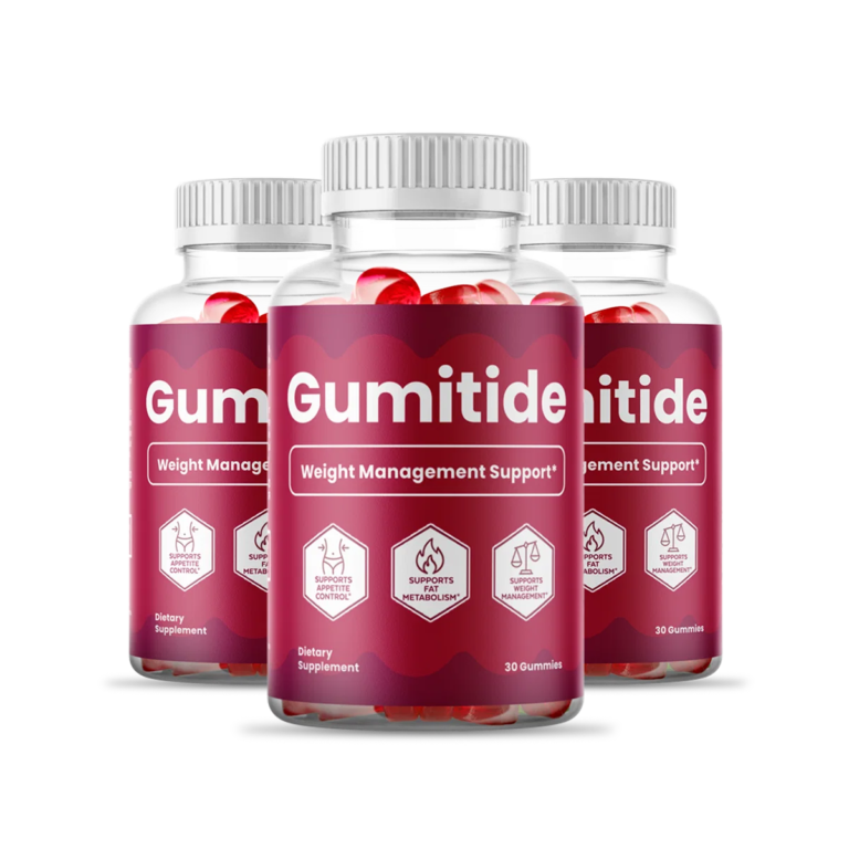 Multiple bottles of Gumitide weight management gummies displayed together