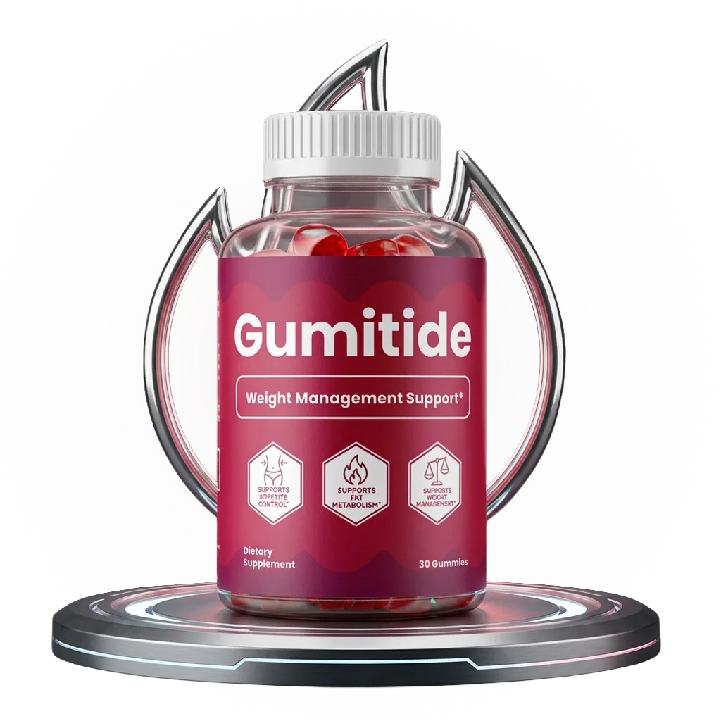 Gumitide gut health probiotic supplement bottle for weight loss support
